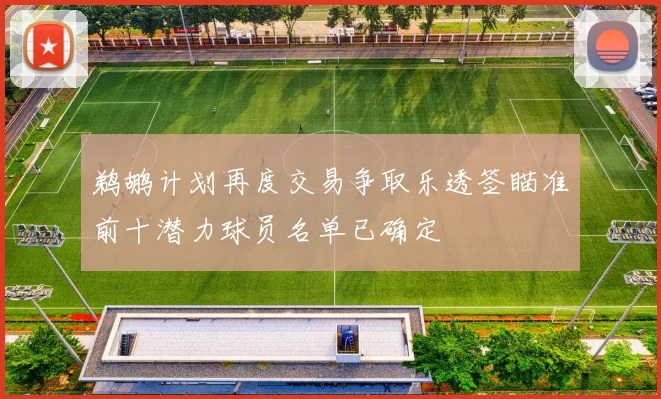 鹈鹕计划再度交易争取乐透签瞄准前十潜力球员名单已确定